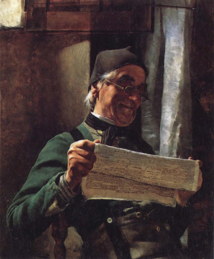 Tito Lessi Reading the Newpaper
